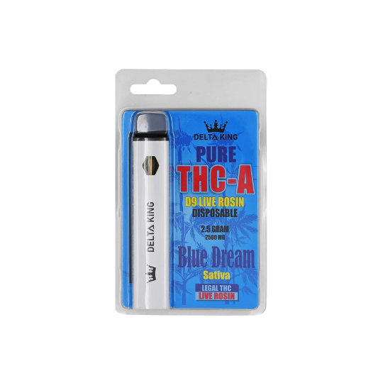 Delta King PURE THCA Vape 2.5GR Delta 8 THC Distillate, Sativa & Indica Strains