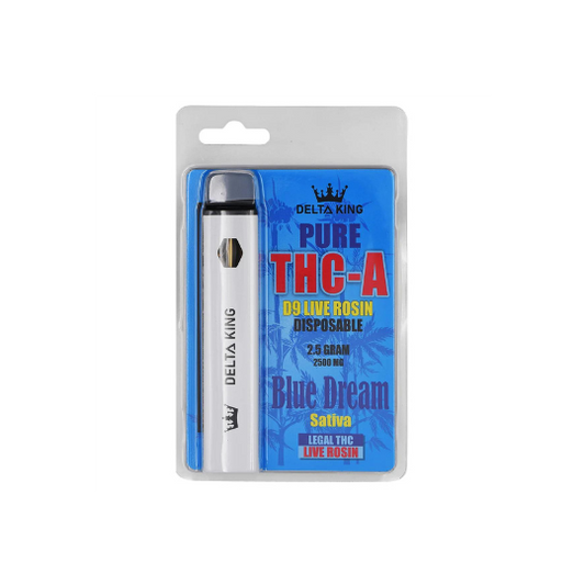 Delta King PURE THCA Vape 2.5GR Delta 8 THC Distillate, Sativa & Indica Strains