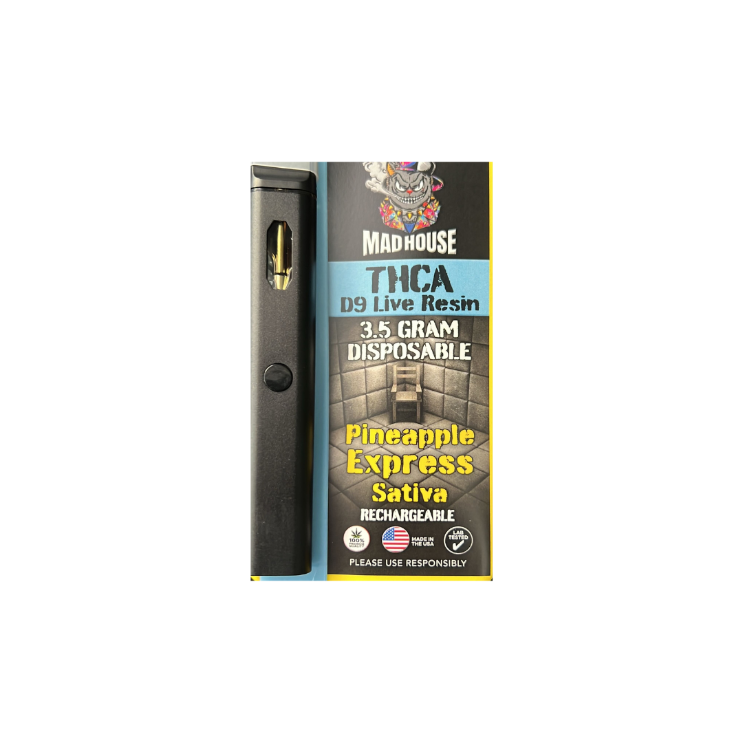 Pineapple Express Sativa - MadHouse - THCA - 3.5G Disposable Pineapple Express Sativa - MadHouse - THCA - 3.5G Disposable