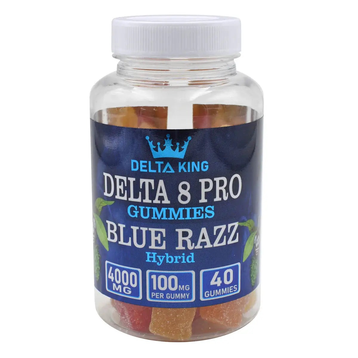 PRO Delta 8 Gummies 40ct Blue Razz Hybrid by Delta King