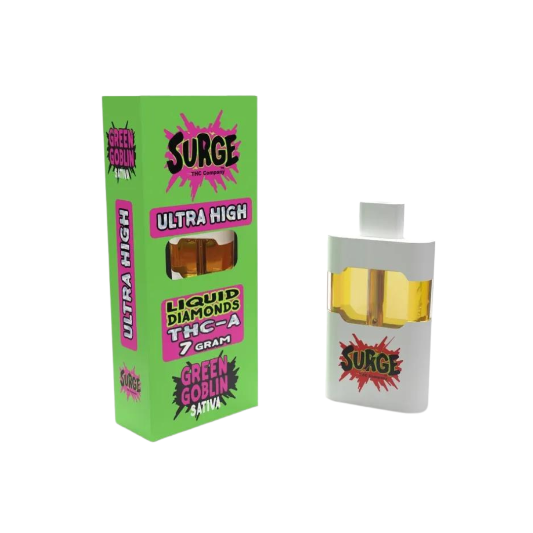 Surge Liquid Diamonds THC-A Live Resin 7gm Disposable - Green Goblin Sativa