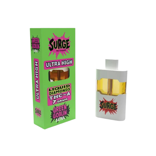 Surge Liquid Diamonds THC-A Live Resin 7gm Disposable Green Goblin