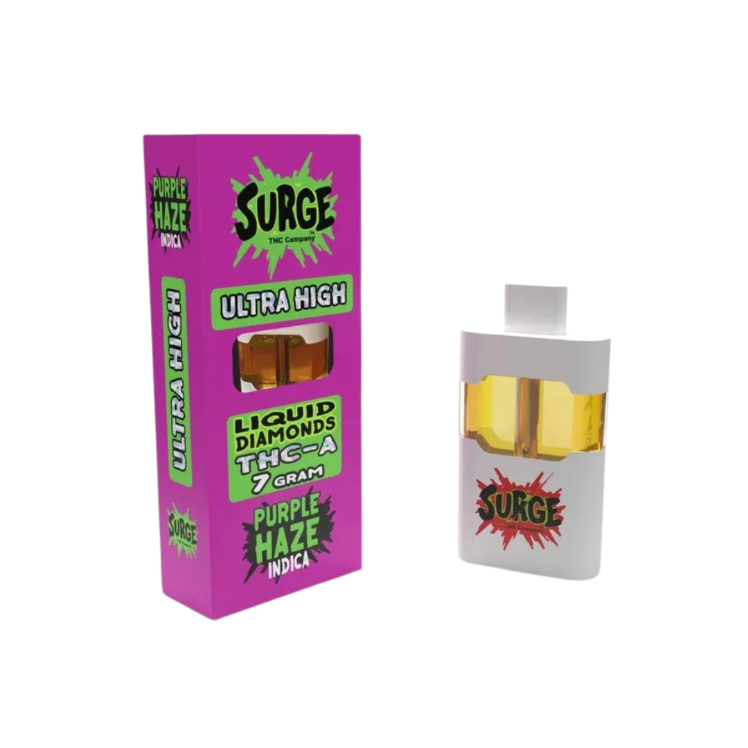 Surge Liquid Diamonds THC-A Live Resin 7gm Disposable - Purple Haze Indica