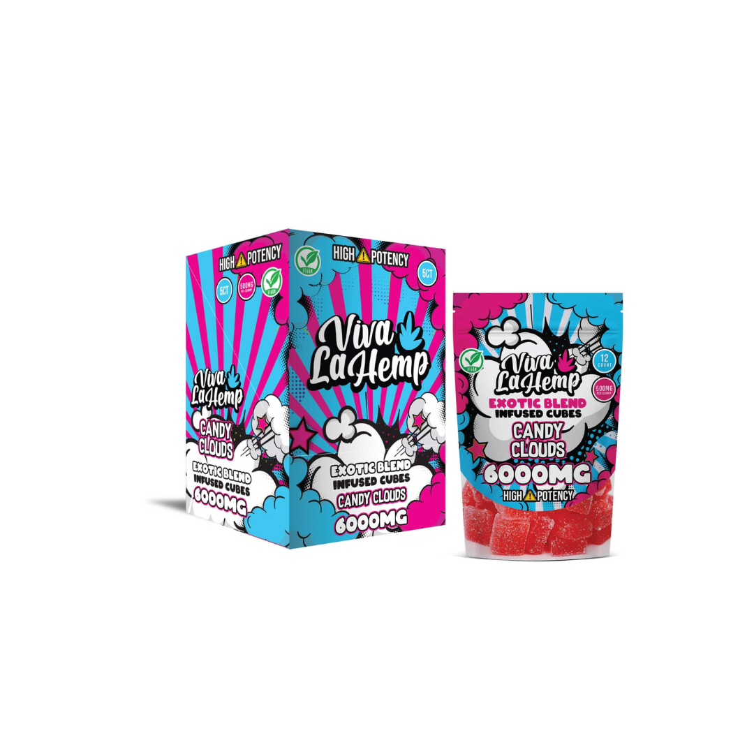 Viva La Hemp - Exotic Blend D8+CBN+HHC Candy Clouds Gummies 6000mg