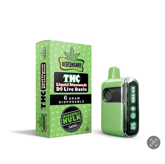 Dispensary THC Liquid Diamonds D9 Live Resin 6g Disposable