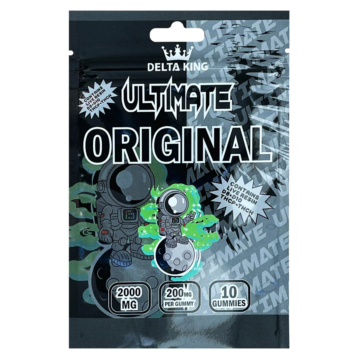 Delta King Ultimate THC Gummies 2000mg Hybrid Cannabis Strain 10ct.