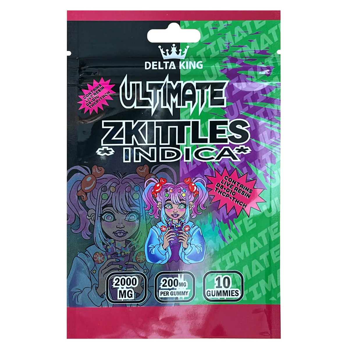 Delta King Ultimate THC Gummies 2000mg Hybrid Cannabis Strain 10ct.