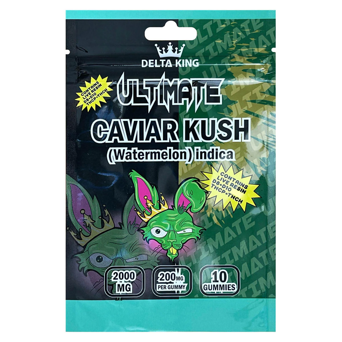 Delta King Ultimate THC Gummies 2000mg Hybrid Cannabis Strain 10ct.