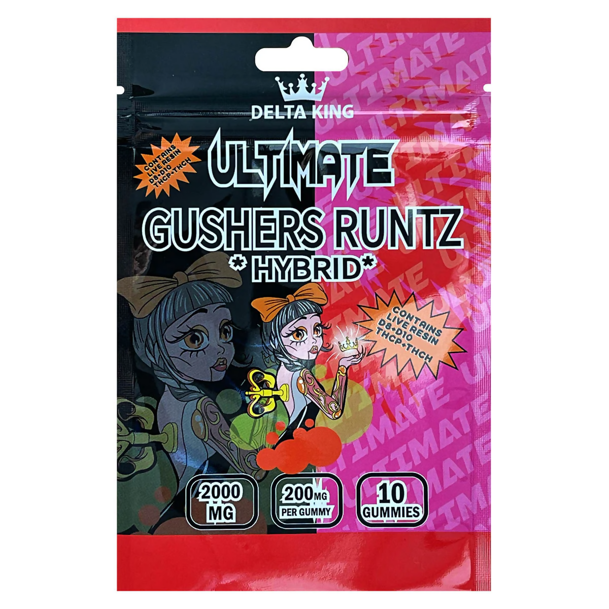 Delta King Ultimate THC Gummies 2000mg Hybrid Cannabis Strain 10ct.