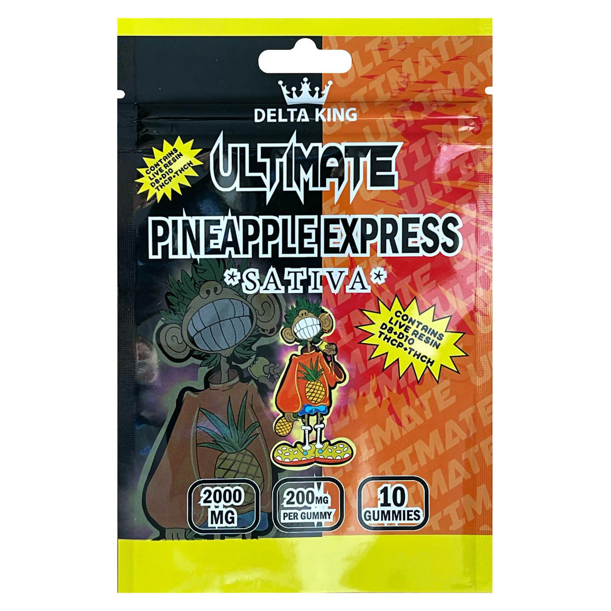 Delta King Ultimate THC Gummies 2000mg Hybrid Cannabis Strain 10ct.