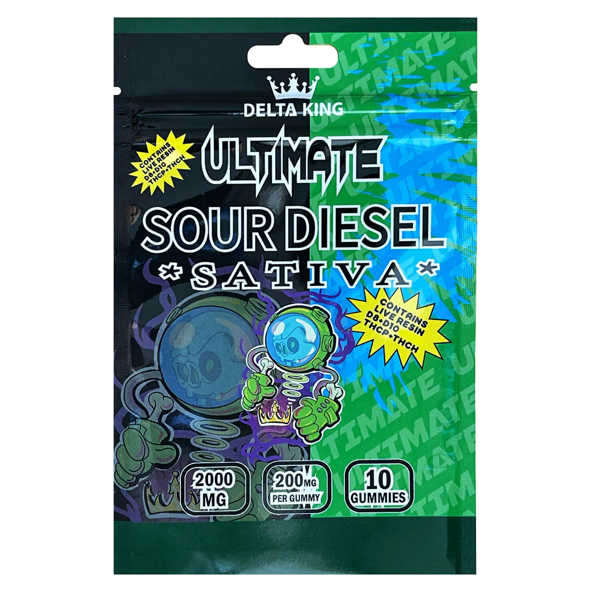 Delta King Ultimate THC Gummies 2000mg Hybrid Cannabis Strain 10ct.
