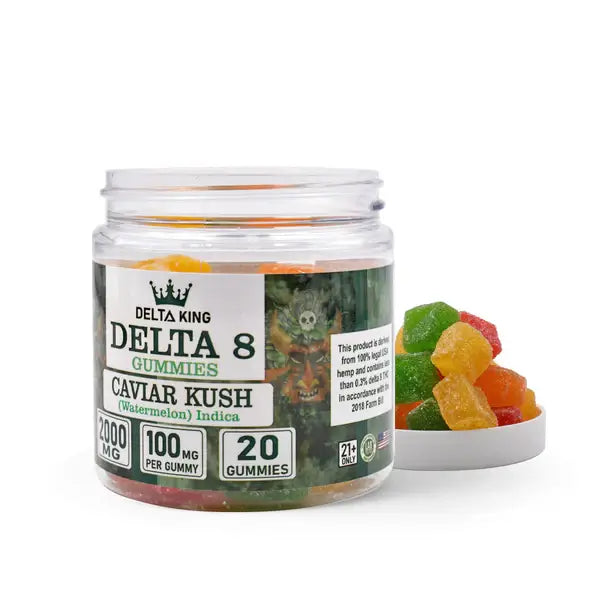 Caviar Kush Delta 8 Gummies 20CT Indica Strains by Delta King