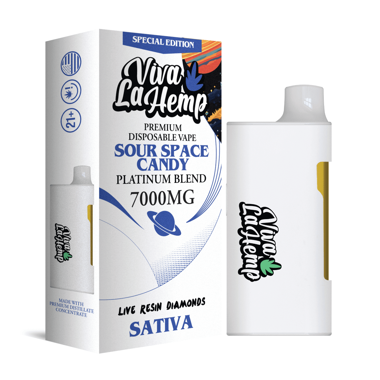 Viva La Hemp - Platinum Blend Disposable Vapes 7000 MG Viva La Hemp - Platinum Blend Disposable Vapes 7000 MG