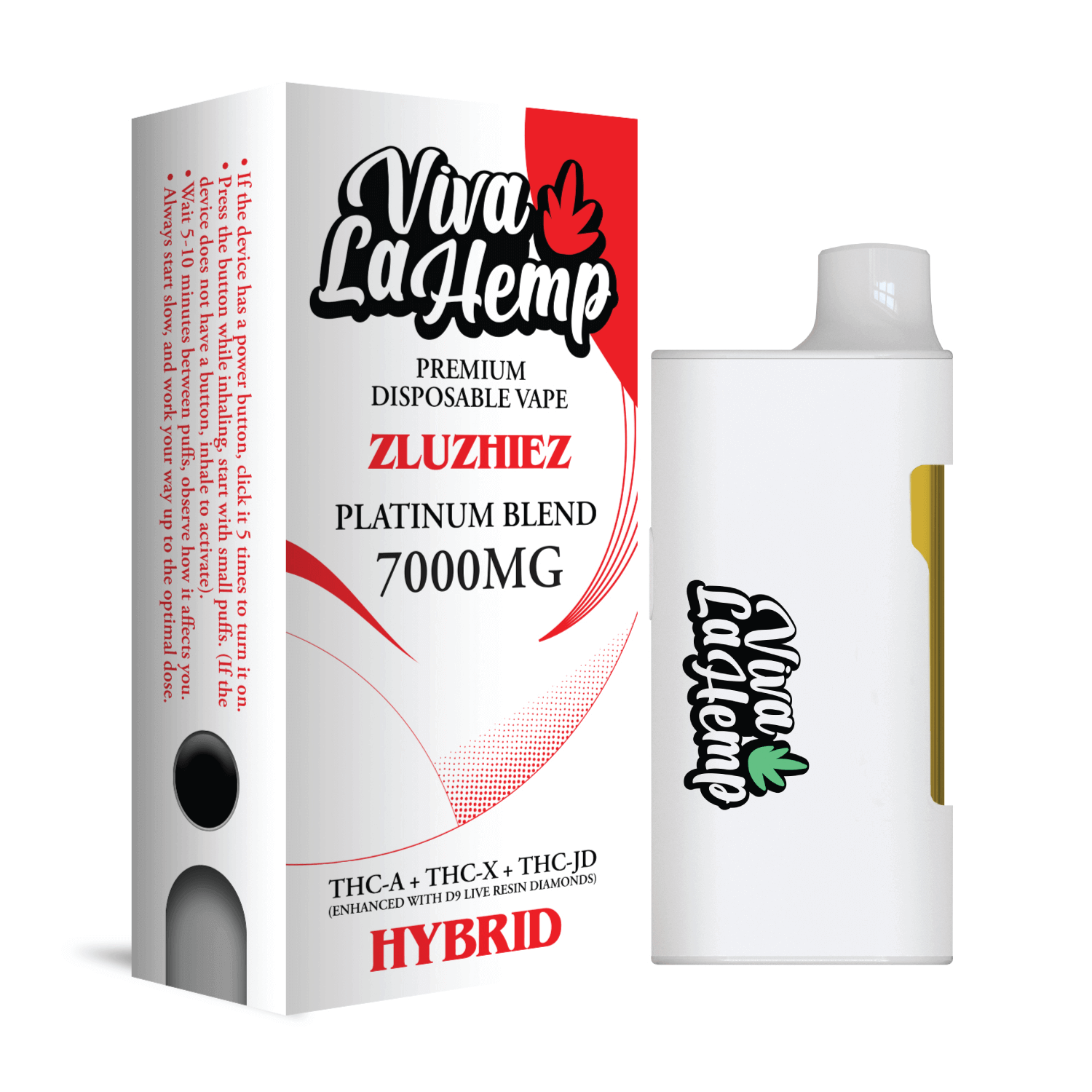 Viva La Hemp - Platinum Blend Disposable Vapes 7000 MG Viva La Hemp - Platinum Blend Disposable Vapes 7000 MG