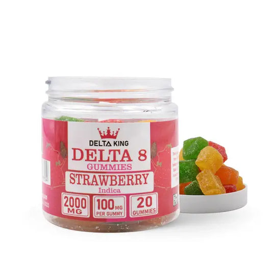 Strawberry Delta 8 Gummies 20ct Indica Strains by Delta King