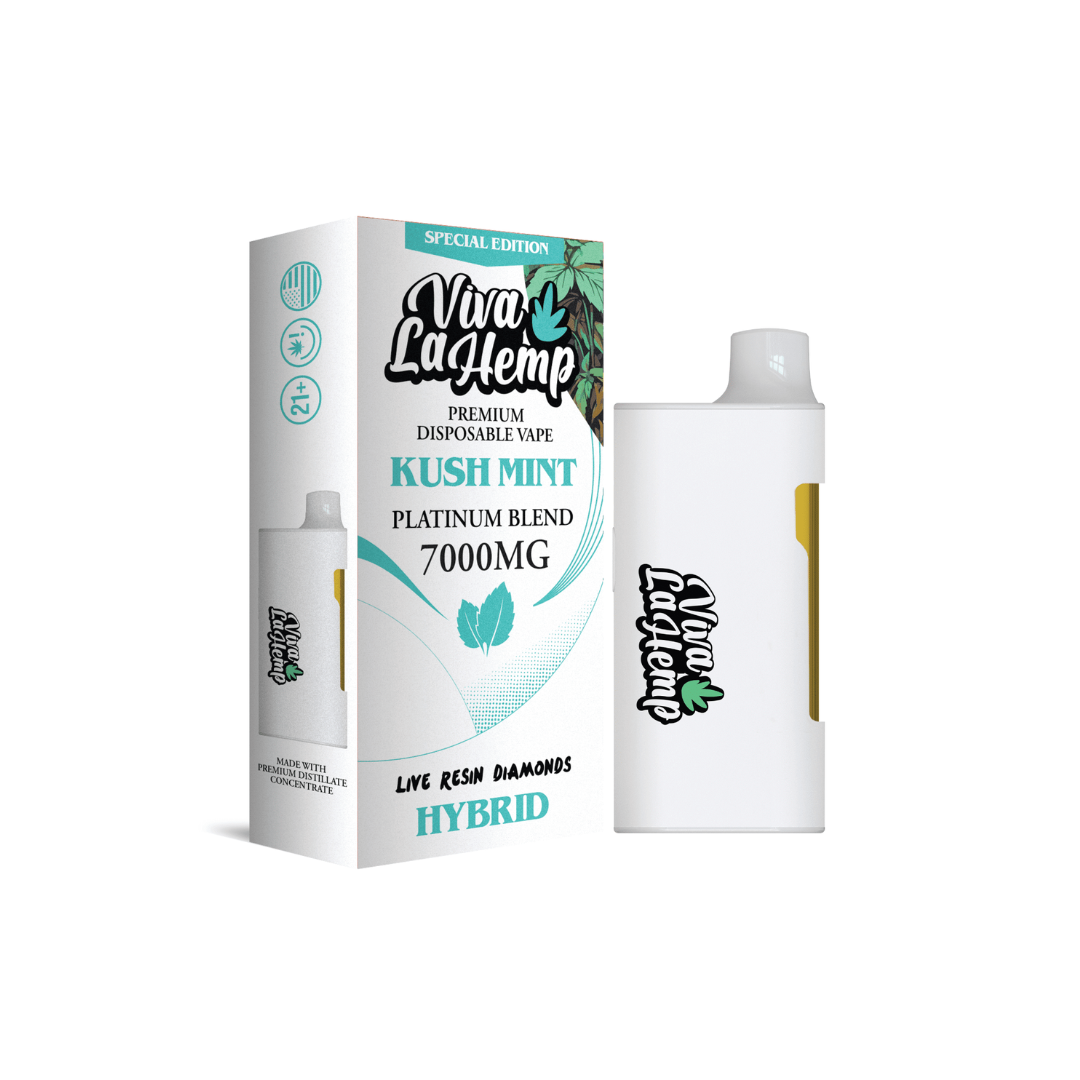 Viva La Hemp Platinum Blend – Disposable Vape 7ML Kush Mint – Hybrid
