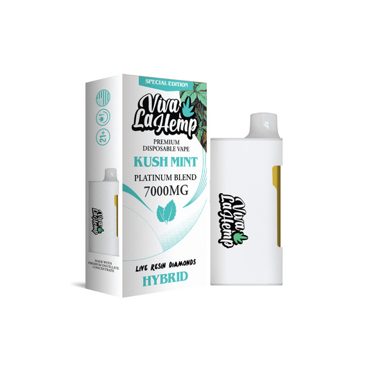 Viva La Hemp Platinum Blend – Disposable Vape 7ML Kush Mint – Hybrid