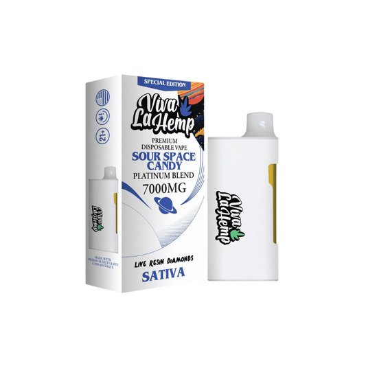 Viva La Hemp Platinum Blend – Disposable Vape 7ML Sour Space Candy – Sativa